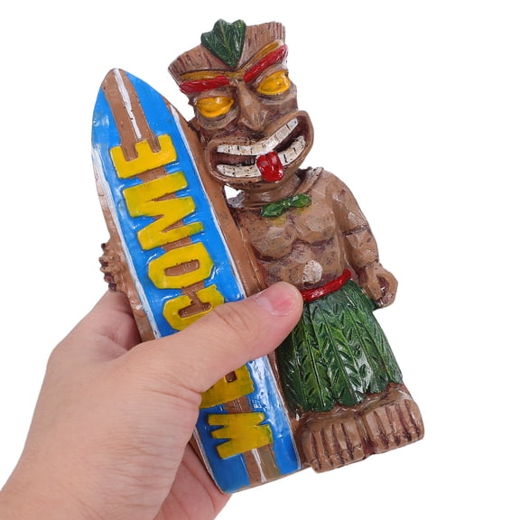 Hemoton Tiki Statue Outdoor Luau Decor Welcome Sign God Sculpture Figurine for Bar Party Table Decoration