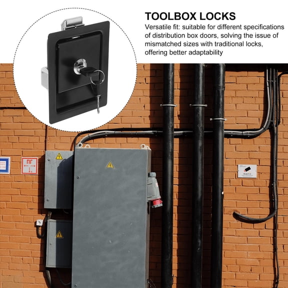 Hemoton Toolbox Rv Handle Latch Stainless Steel Paddle Lock For Trailer Door Truck Bed Toolboxes Industrial Mechanical Electrical Panel Box