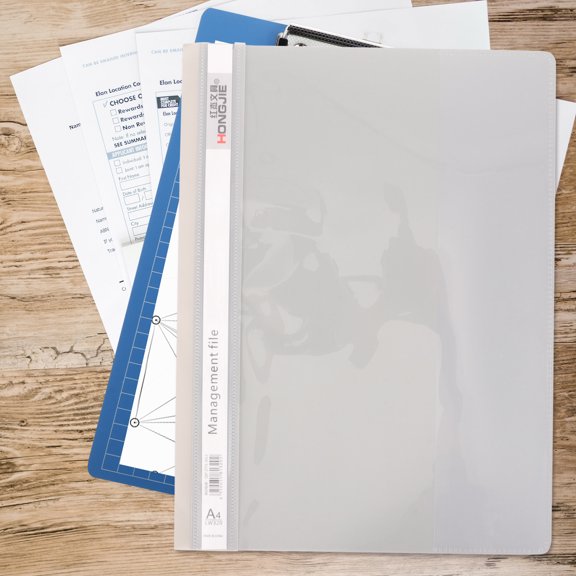 Hemoton Transparent A4 Loose Leaf Folder Binder 6pcs Portable Document Organizer for Office and School Use