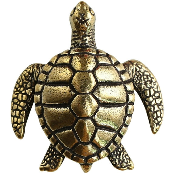 Hemoton  Turtle Garden Statue Sea Decor Vintage Brass Decorative Ornament Office