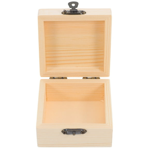 Hemoton Unfinished Craft Box DIY Painted Graffiti Toys Small Vintage Trinket Box Decorative Storage Chest for Jewelry Keepsakes