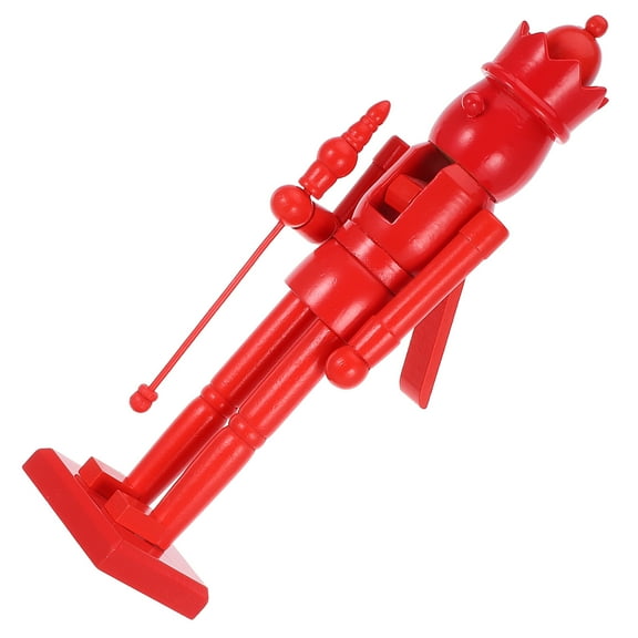Hemoton Unfinished Nutcracker Wooden Craft Decor Holders Ornaments Tree Man Red