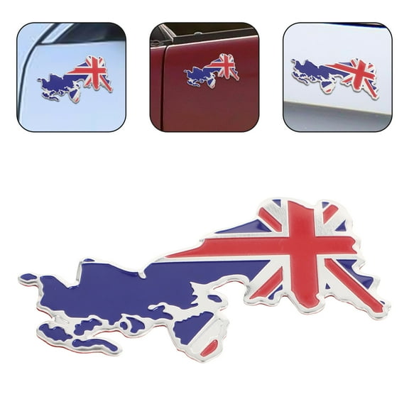 Hemoton United British UK Flag Logo 3D British Flag Badge Aluminum Alloy Flag Stickers for Vehicles for Auto Car Front Grille Generic Badge