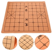 Hemoton Foldable Double-Sided Chinese Chessboard Mat for Xiangqi and Go, Versatile Weiqi Game Board, Portable Pu Chess Game Set