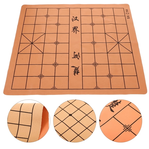 Hemoton Foldable Double-Sided Chinese Chessboard Mat for Xiangqi, Go, Weiqi, and Chess Games - Portable, Game Board
