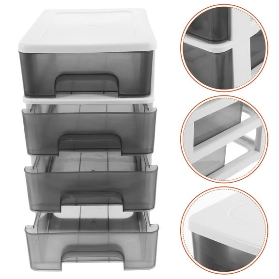 Hemoton Versatile Plastic Storage Bin with Drawer for Desk and Home Organization Desk Organizer with Drawers Stackable Desktop Storage Drawer Small Drawer Desktop Organizer