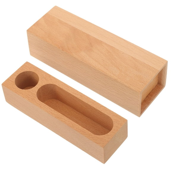 Wood Stamp Storage Case with Ample Space for Stamps and Ink Pads Beige Color Ideal for Decoration