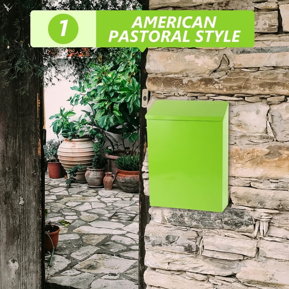 Hemoton Vintage Metal Wall Mounted Mailbox with Lock Retro Iron Letter Box for Home Decor Secure Suggestion Box for Office Classroom and Outdoor Use, Cute Mail Holder for Wall