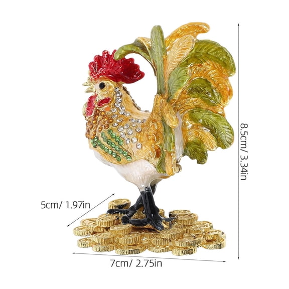 Hemoton Vintage Rooster Keepsake Box Rooster Figurine Jewelry Box Animal Collectible Figurine Trinket Box for Home Office Table Decor