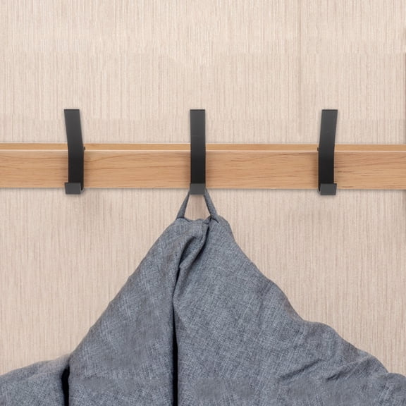 Hemoton Wall Mounted Coat Hooks with 5 Hooks Wood Hanger for Wall Hanging Clothes Rack with Storage Slot
