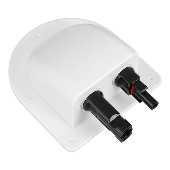 Hemoton Weatherproof Solar Cable Entry Housing, Dual Cable Connector Box, Covers for RV Marine Boat Solar Panels, White