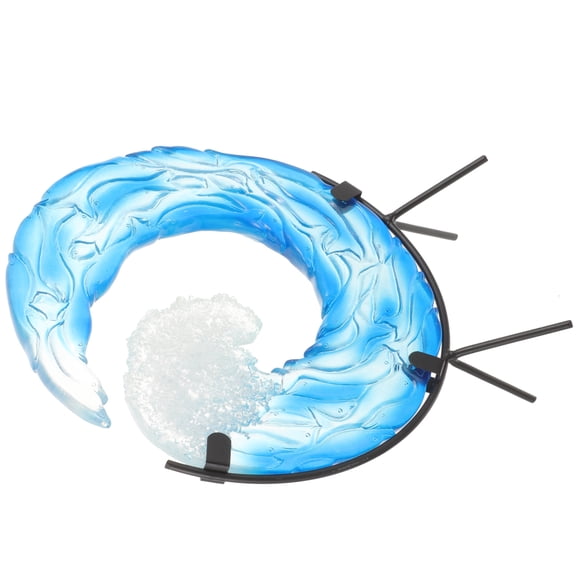 Hemoton Wave Sculpture Ocean Theme Statue Handmade Decor Desktop Ornament With Bracket