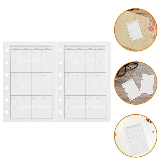 Hemoton White Binder Notepad Refill Paper, Pre-Holed, 2 Sets for School, Office, Study, Easy to Use Writing Supplies