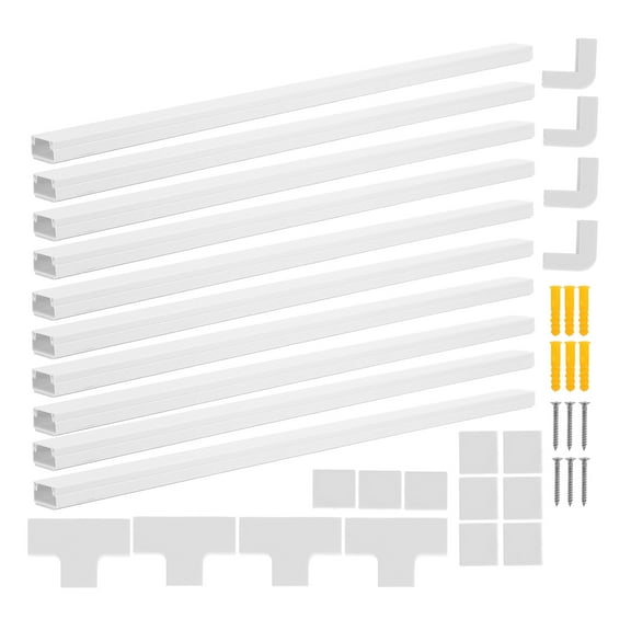 Hemoton Wire Covers for Cords Wall Cord Hider PVC Wire Concealer Protector Management for Audio Video Cable Wall Mounted TV Cable Hider