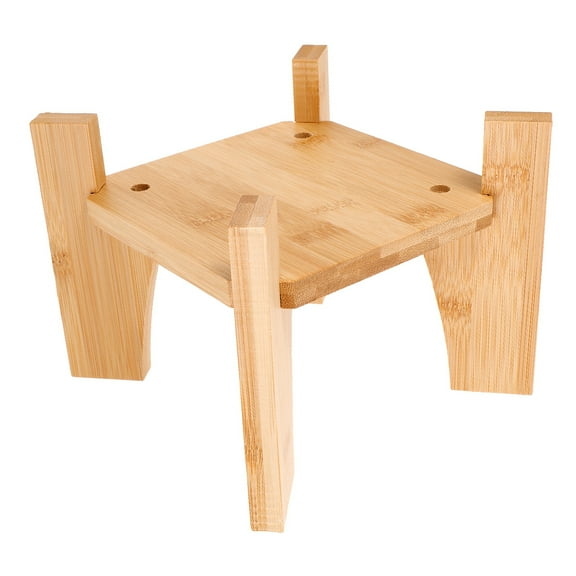 Hemoton Wood Flower Pot Storage Rack Balcony Flower Planter Holder Wood Barrel Rise Stand