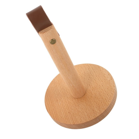 HEMOTON Kitchen Paper Towel Holder Countertop Wooden Base Roll Dispenser Stand 1 Set