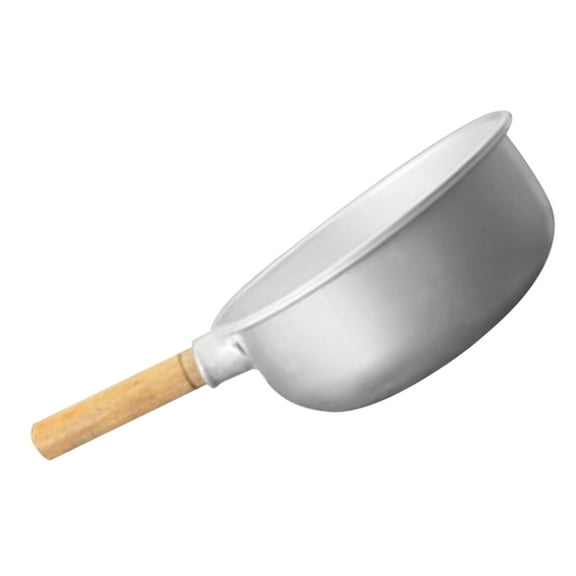 Hemoton Wood and Aluminum Kitchen Water Ladle with Long Handle for Bathing and Decor .5cm