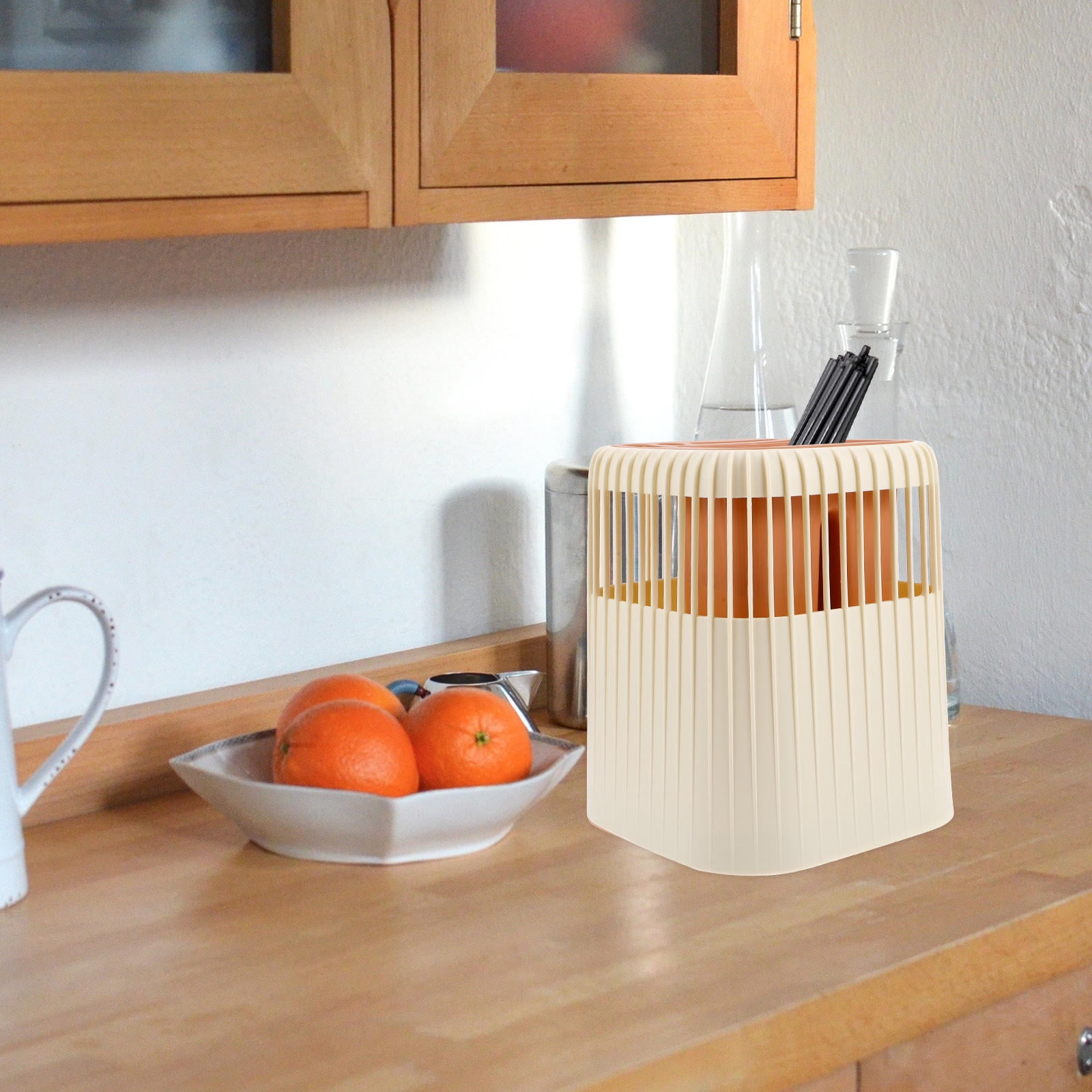 Hemoton Yellow Cutlery Drying Rack Basket Holder for Kitchen Dish ...