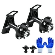 Hemousy 2-Pack Bolt-On Container Wheel Shifting Tool, 8,800lbs Load Shipping Container Axles with 3.5in Center Hole & Easy Handle-Lock