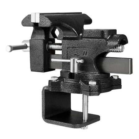 Hemousy 2-in-1 Forged Steel Bench Vise, 6 Inch Jaw Vise Clamp with 270° Swivel Base for Woodworking & Pipe Clamping