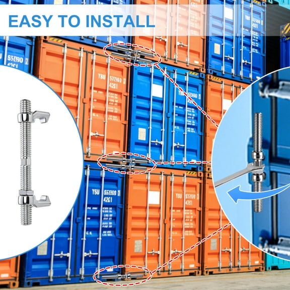 Hemousy 4 Pack Shipping Container Screw Clamp Bridge Fittings, 280 mm Galvanized Connectors for Sea Harbor Freighter Rail Container Connection