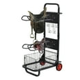 thumbnail image 1 of Hemousy 67lb Load Metal Horse Saddle Trailer Cart 29.5x15.7in Foldable Design with 5 Hooks, Tool Box, 1 of 7