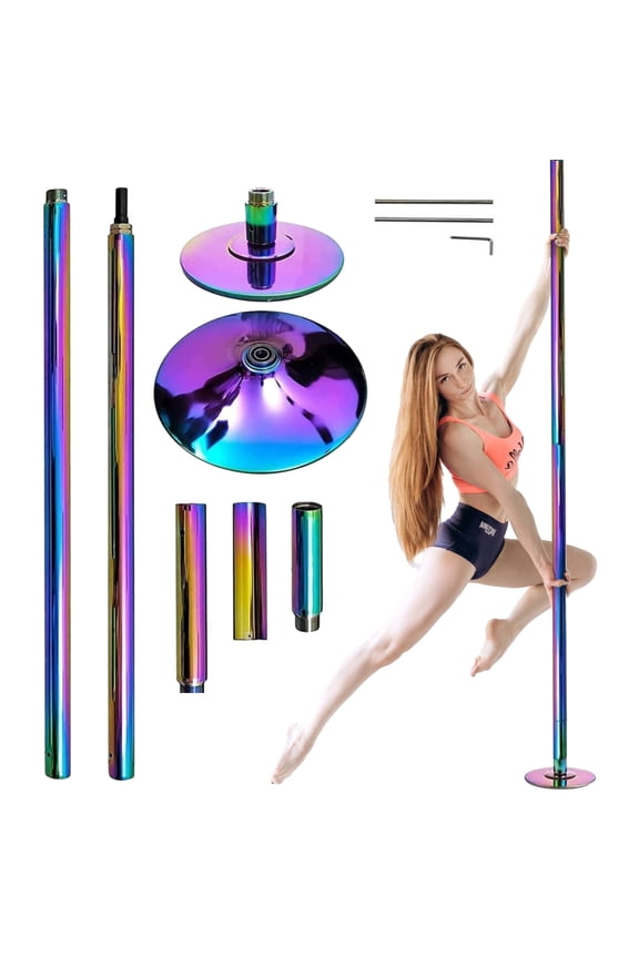 Adjustable Spin Dance Pole 1.77in Diameter, 87.9-108in Height with Static & Rotating Modes