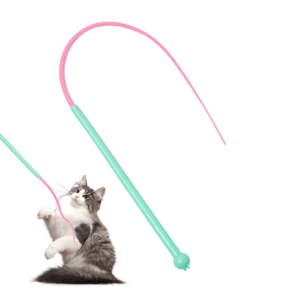 Hemousy Cat Stick Toy Multipurpose Silicone Cat Toy Cat Teasing Stick ...