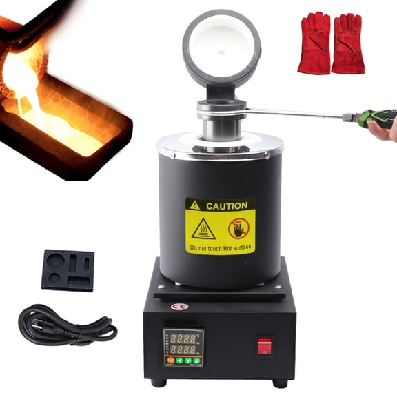 Hemousy Digital Melting Furnace for DIY Casting, 40-48 Minute Melt Time Gold Furnace with Insulation Cover & Graphite Moulds