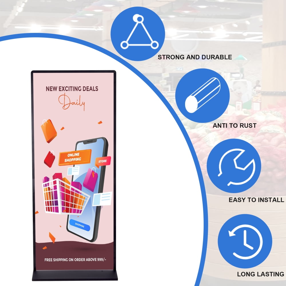 Hemousy Double-Sided Poster Sign Stand 31.5x70.9 Inch Metal Sign Holder ...