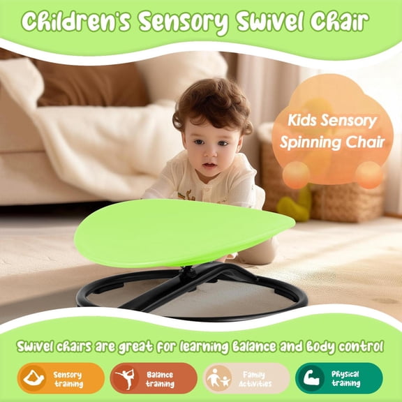 Hemousy Interactive Spin Seat for Kids, 14.1lbs Lightweight 8 Spacer Kit Sensory Stools, Enhances Spatial Awareness & Coordination