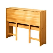 Hemousy Multi-Functional Folding Table, 40.6 Inch Double-Layer Desk Workstation with Bookshelf