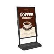 Hemousy Pedestal Poster Sign Stand, 23.6 35.4 in Heavy Duty Sign Holder with Water-Filled Base, Floor Stand for Board Display with Pulley
