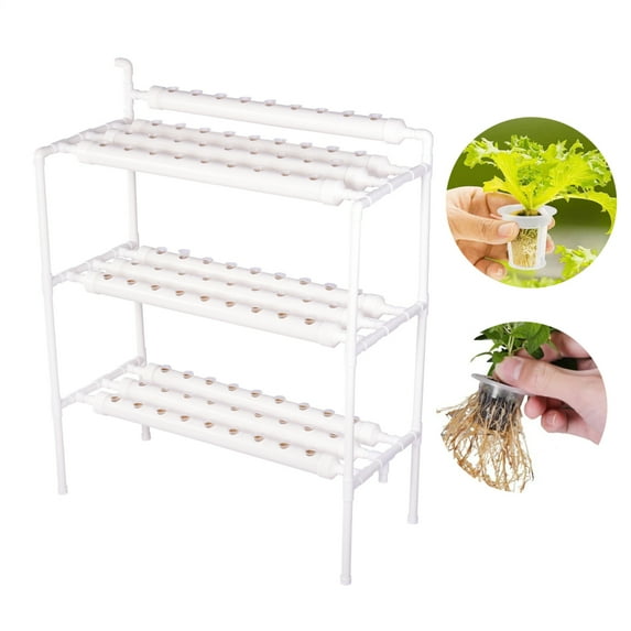 Hemousy Vertical Hydroponics Growing System, PVC Pipes & Water Pump, Hydroponics Growing System Kit for Lettuce Celery & Bell Peppers