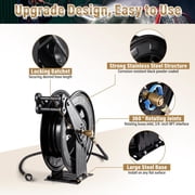 Hemousy Washer Hose Reel Auto-Retractable Washer Hose Reel, Alloy Steel Hose Reel for Garages for Lawn Care Car Washing