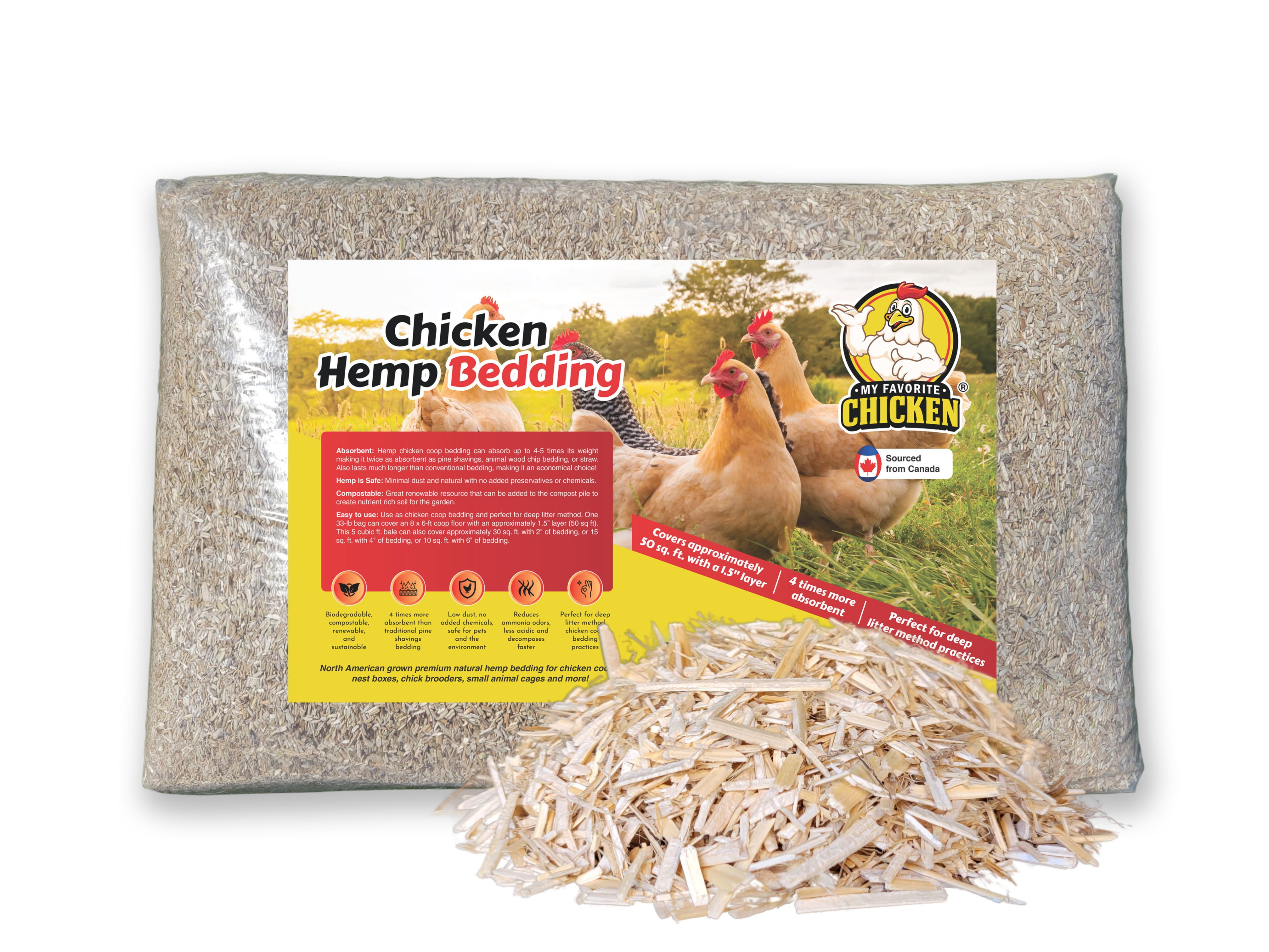 Hemp Bedding for Chicken Coop, Small Animal Litter for Guinea Pig, Hamster, Bunny Rabbit, Snake, Ferret, Tortoise, Rat and More - Pine Wood Shavings Alternative for Chickens and Poultry 5cuft/33lb