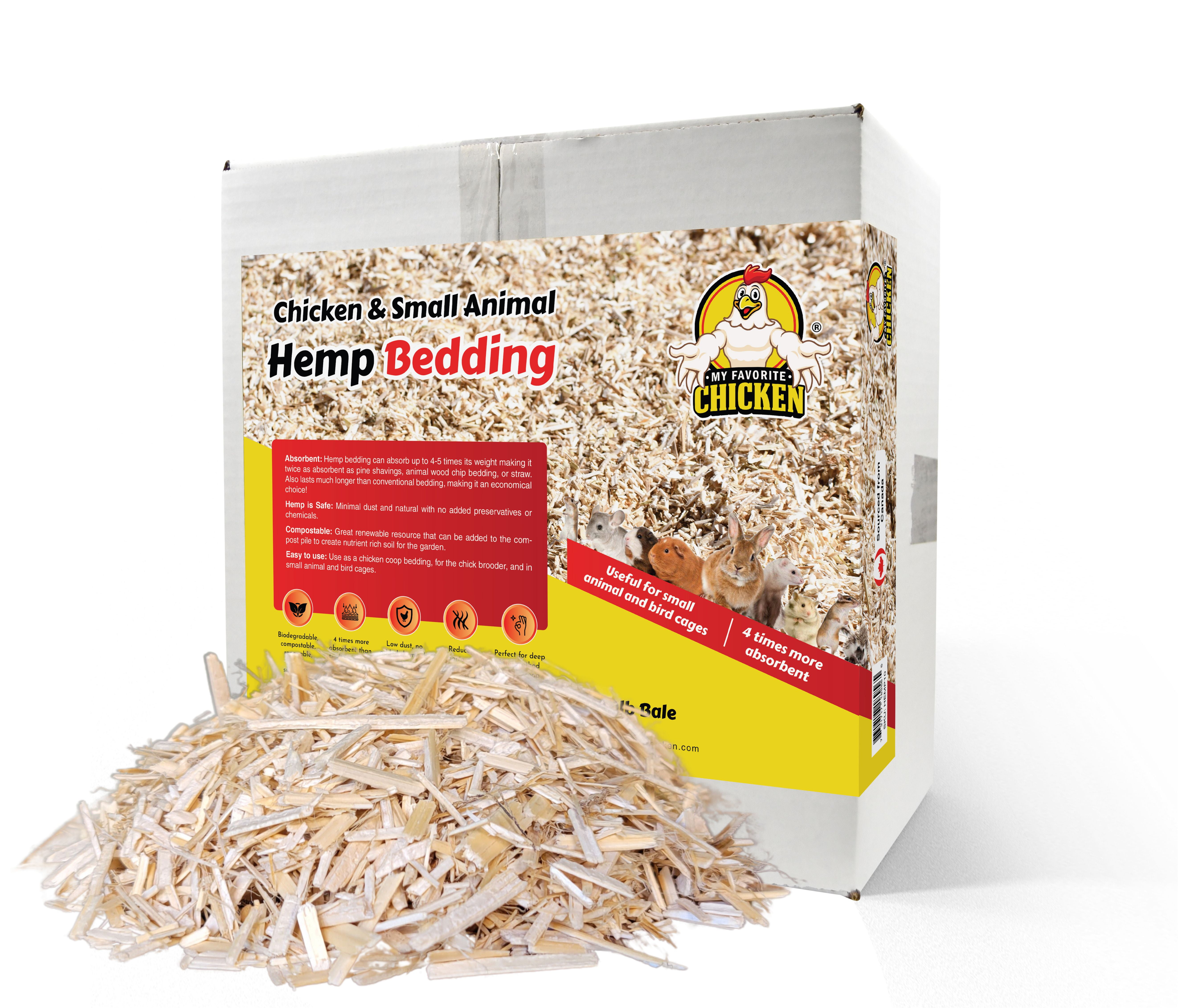 Hemp Bedding for Chicken Coop, Small Animal Litter for Guinea Pig, Hamster, Bunny Rabbit, Snake, Ferret, Tortoise, Rat and More - Pine Wood Shavings Alternative for Chickens and Poultry 10lb