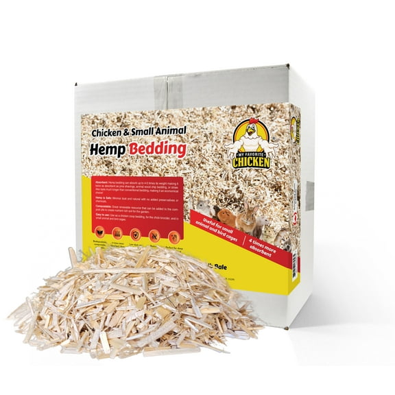 Hemp Bedding for Chicken Coop, Small Animal Litter for Guinea Pig, Hamster, Bunny Rabbit, Snake, Ferret, Tortoise, Rat and More - Pine Wood Shavings Alternative for Chickens and Poultry 10lb