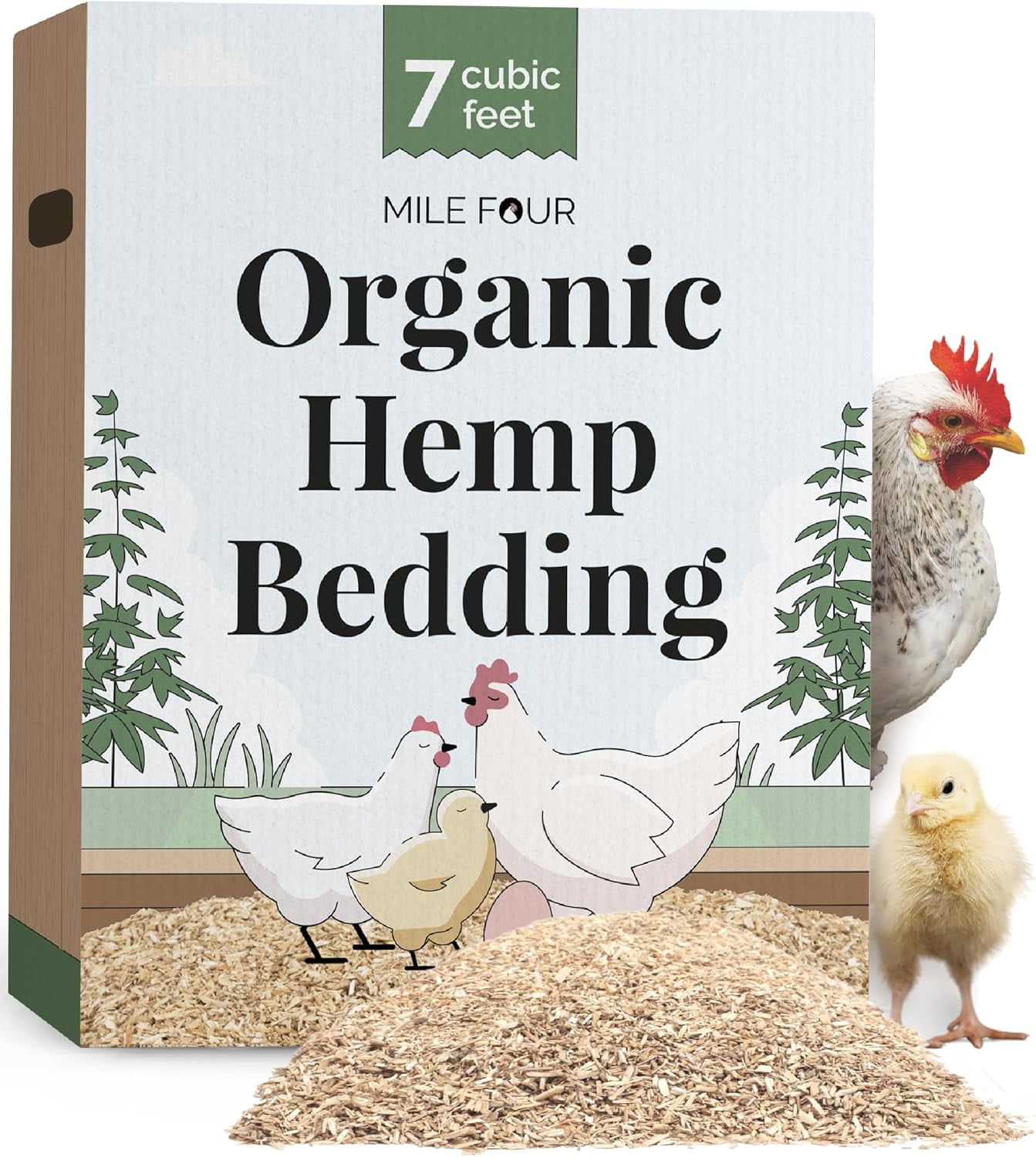 Hemp Bedding for Chickens & Chicken Nesting Boxes 198 Liters 40 Pounds 100 Organic & US