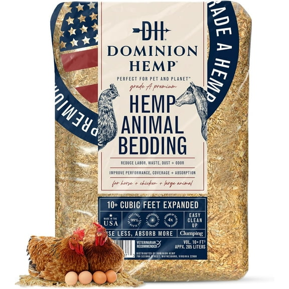 Hemp Bedding for Chicken Coops 285L (10+ Cu Ft) 30 lbs