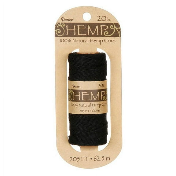 Hemp Cord: 20lb Weight, Black, 205 feet