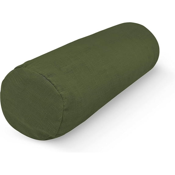 Hemp Fabric 5x14" Neck Roll Pillowcase - Soft Washable Pillow Cover - Made in USA, Forest Green