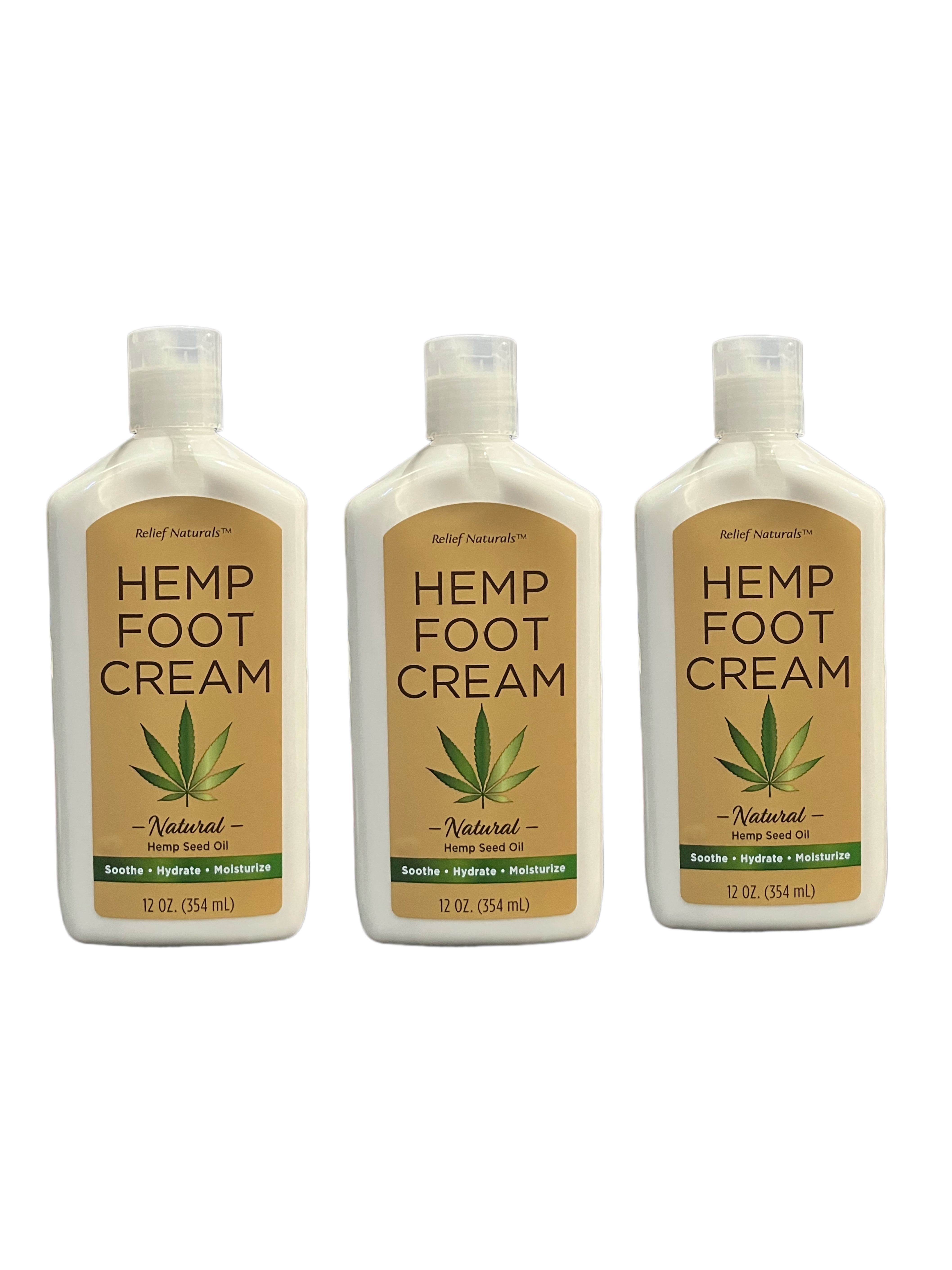Hemp Foot Cream Natural 12oz Soften, Hydrate, Moisturize (3)
