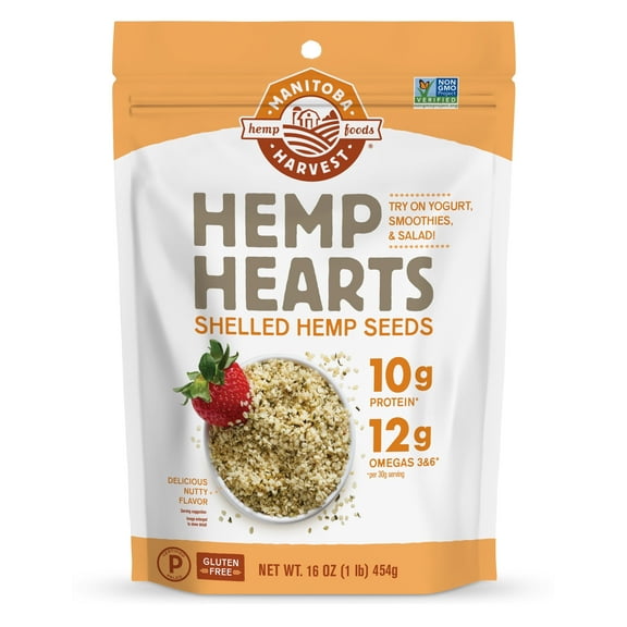 Manitoba Harvest Hemp Hearts 16 oz, Shelled Hemp Seeds, Protein, Omega 3&6
