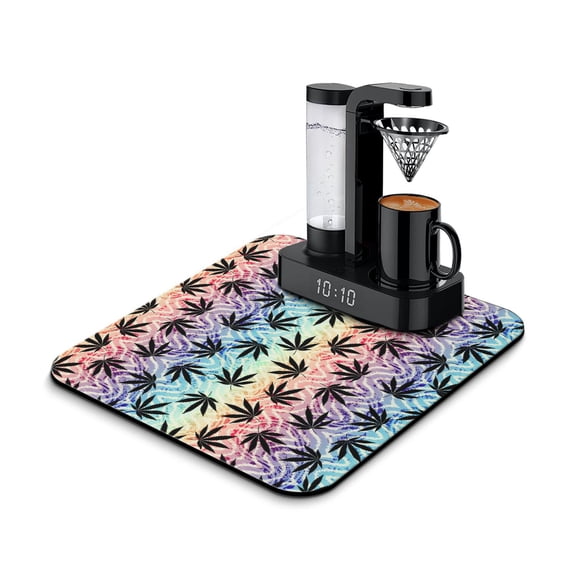 Hemp Leaf Counter Protector Eco-Friendly Mat for Coffee Bars & Kitchen Spills