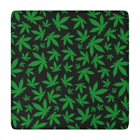 Hemp Leaf Psychedelic Table Cover - Elastic Edge Square Tablecloth for Outdoor Dining - Windproof & Secure Fit