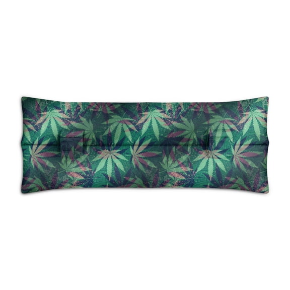 Hemp Leaf Seat Belt Cushion for Recovery Natural Boho Weed Aesthetic, Comfortable Chemo Port & Hysterectomy Pillow
