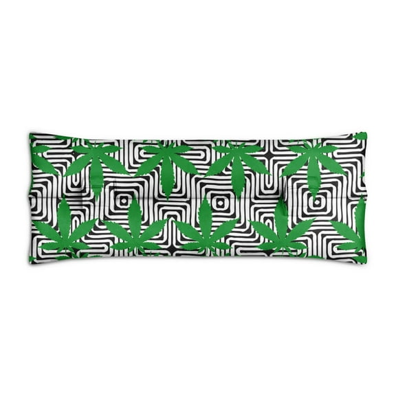 Hemp Leaf Seat Belt Cushion for Recovery Natural Boho Weed Aesthetic, Comfortable Chemo Port & Hysterectomy Pillow