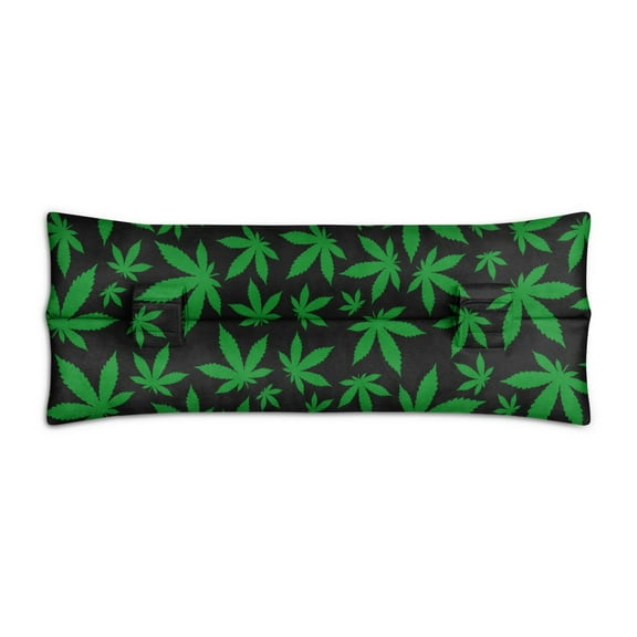 Hemp Leaf Seat Belt Cushion for Recovery Natural Boho Weed Aesthetic, Comfortable Chemo Port & Hysterectomy Pillow
