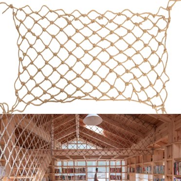 Jute Safety Netting - 8mm Hand-Woven Rope Net For Balcony, Stairs & Playground Protection